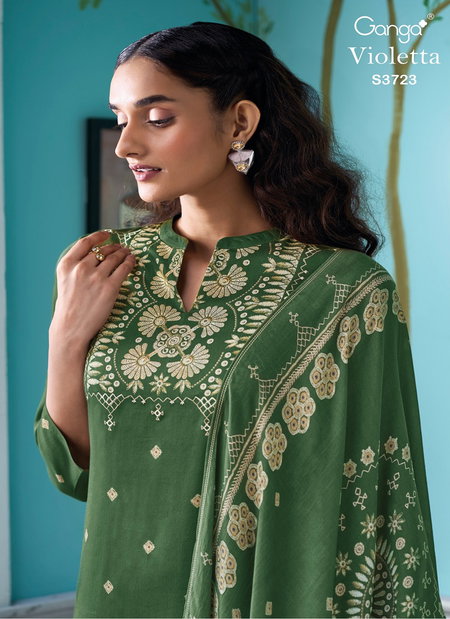 Violetta 3723 By Ganga Cotton Satin Designer Salwar Suit Wholesale Online